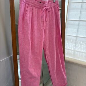 J Crew Linen Blend Drawstring Waistband Cuffed Jogger Women’s Pants